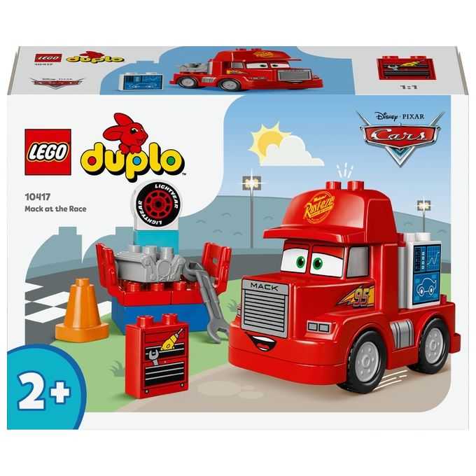 LEGO LEGO DUPLO Disney e Pixar 10417 Mack al Circuito, Giochi per Bambini di 2+ Anni con Camion Giocattolo Rosso da Costruire