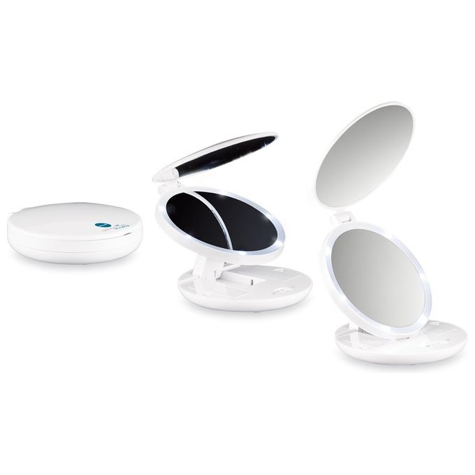 Image of macom Mini Doppio Specchio da Viaggio Pocket Mirror per la Cura e la Bellezza del Viso