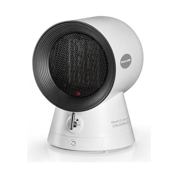 Image of Macom Caldoblo' Termoventilatore con Tecnologia Ceramica a Basso Consumo Energetico 2 Livelli di Temperatura Termostato Ambiente Bianco 1500W
