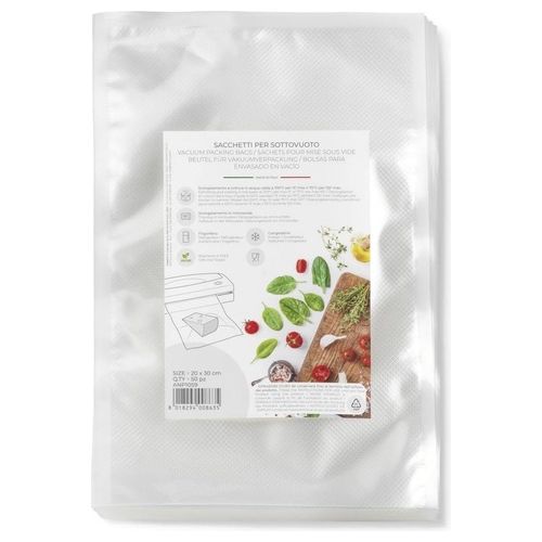 ANP1059 Sacchetti per Sottovuoto 50 pz 20x30 cm in Plastica Alimentare Trasparente