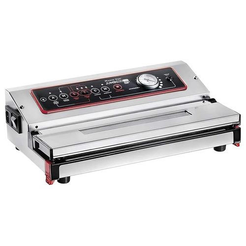 V772PK2 Jumbo 30 Evo Macchina Sottovuoto Professionale Inox 130W 18 L/min doppia pompa barra 30 cm colore Argento
