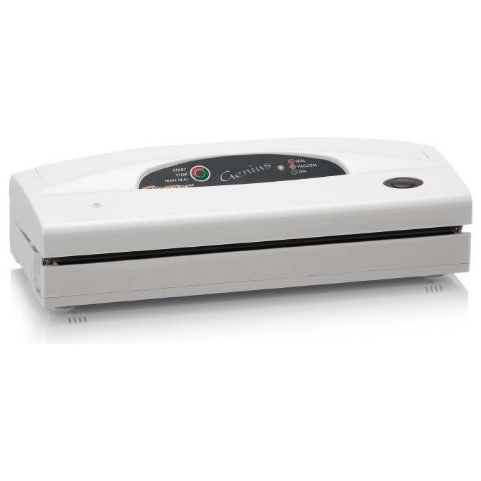 Image of FlaemNuova GeniusBasic Macchina Sottovuoto per Alimenti Freschi e Umidi Sigillatrice per Sacchetti con Taglierino Macchinetta con 1 Tubo per Contenitori e Accessori 5 Sacchetti Pretagliati Inclus