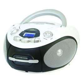 Majestic AH 2387R MP3 USB Boom Box Portatile con Lettore CD/Mp3 Ingresso Usb Registratore Cassetta Presa Cuffie Bianco