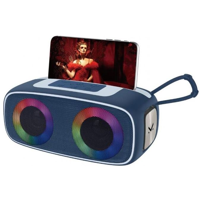 Image of Majestic FIRE 13 Speaker blutooth portatile 5 effetti luci LED ingressi USB-microSD-AUX-IN Batteria ricaricabile funzione TWS fessura per appoggio smartphone