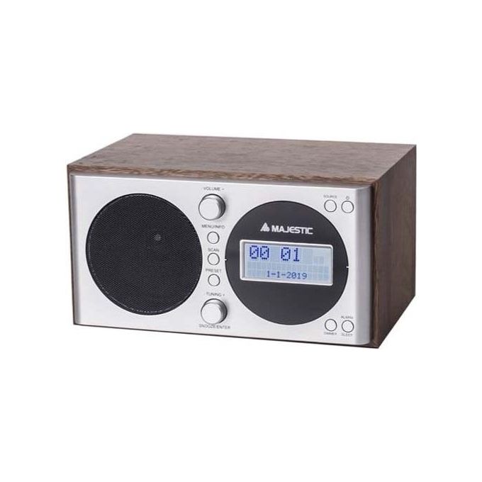 Majestic Radio Dab Portatile Wood con Sveglia