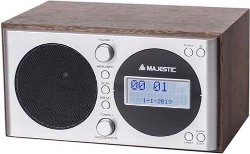 Majestic Radio Dab Portatile Wood con Sveglia