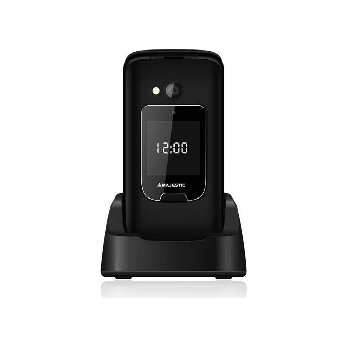 Majestic Sileno 50 Flip 2,4" Senior Phone Doppio Display Fotocamera Tasto Sos Nero