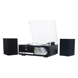 Majestic TT 38R Giradischi 33/45/78 Giri Lettore CD/MP3 Cassetta Ingresso USB/SD Recorder Nero