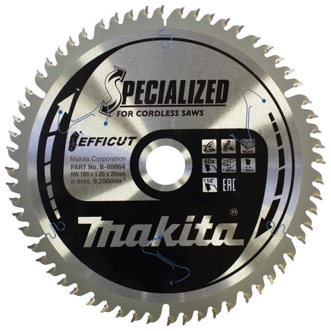 Makita B-69864 EFFICUT Lama per Sega 165x20x60Z
