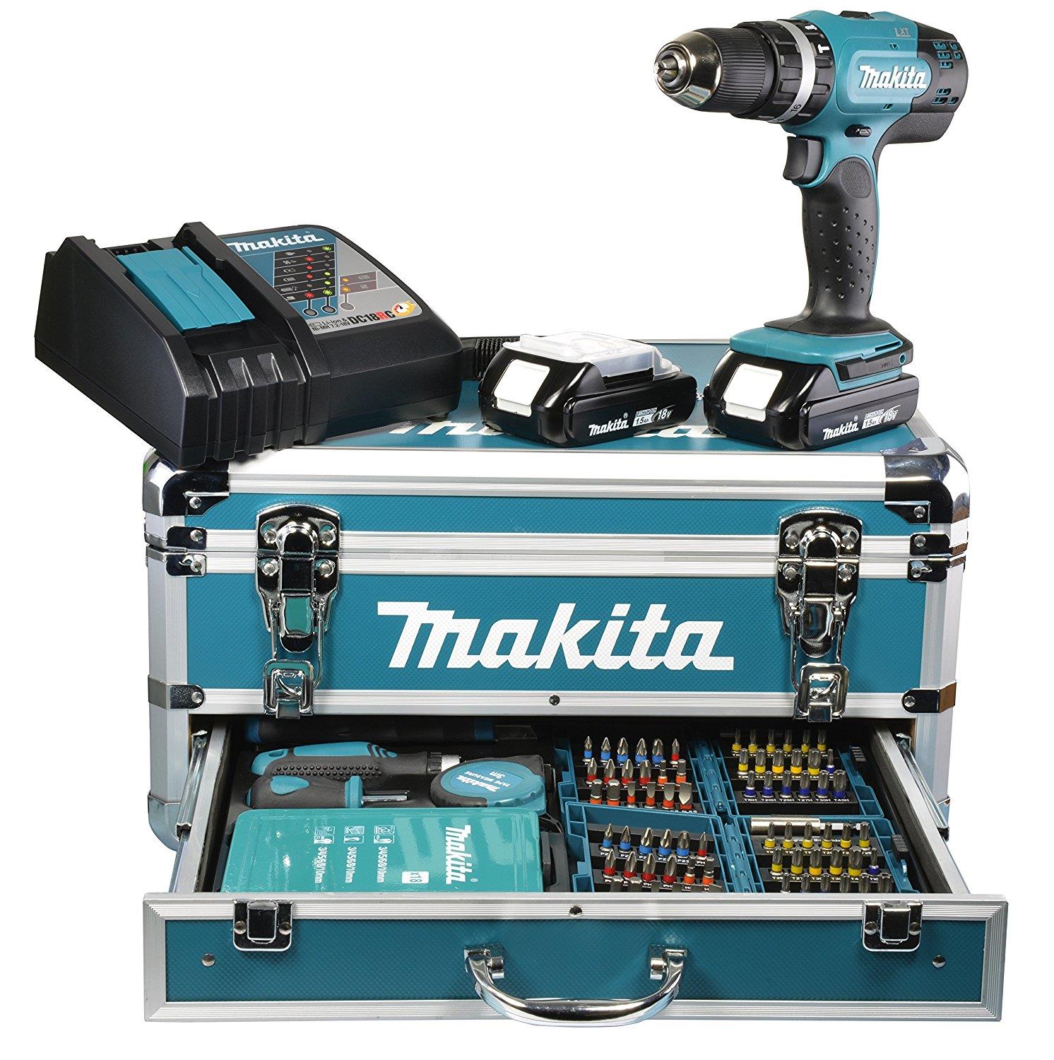 Makita HP333DSAX1 Trapano avvitatore a percussione 12v + 74 accessori