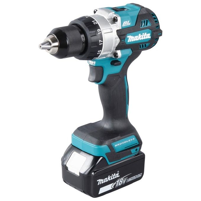 Image of Makita DHP486RTJ Trapano Avvitatore a Percussione di 2 x 5.0 Ah Batterie e Caricatore Fornito in una Custodia MakPac