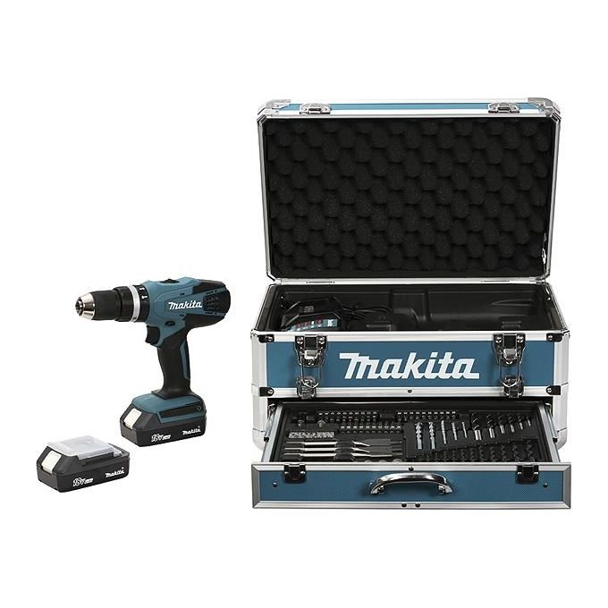 Makita HP457DWEX4 Trapano a Batteria da 18 V e 1.3 Ah 27W con Accessori