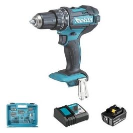 DHP482RFX1 Trapano Avvitatore a Percussione Batteria 18V 3Ah e 74 Accessori
