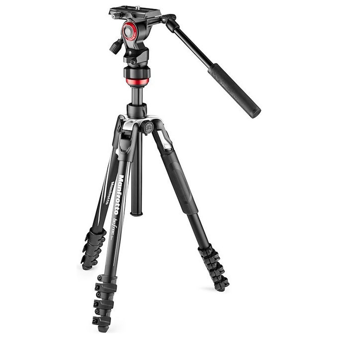 Manfrotto Befree Live, Treppiede Video Compatto, Nero Argento