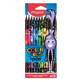 Maped Confezione 12 Pastelli Black Monster Assortiti