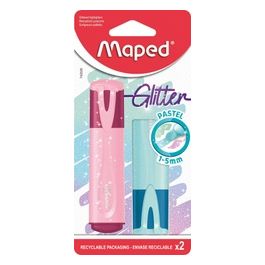 Confezione 2 Evidenziatore Glitter Colori Assortiti