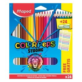 Confezione 24 Pastelli Colori Assortiti con Etichette