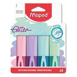 Maped Confezione 4 Evidenziatore Glitter Colori Assortiti