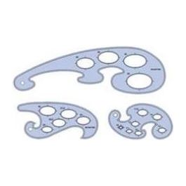 Maped Set 3 Pezzi Curvilinee 10/50mm Blu