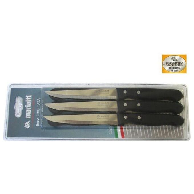 Marietti 6 Coltelli da bistecca Bivalva 11,5 cm nero