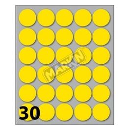 Confezione 10 Buste Etichette 7 Gialle Diametro 22mm