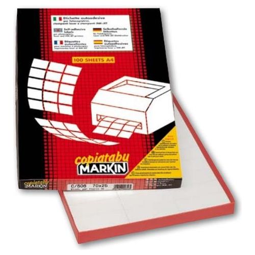 Markin Confezione 1600 Etichette 16 Fogli per 100 52,5x72mm A4