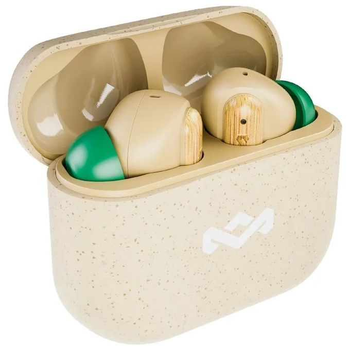 Image of Marley House of Little Bird True Wireless Bluetooth Earbuds In-Ear Ricarica Rapida USB-C Materiali Sostenibili Crema