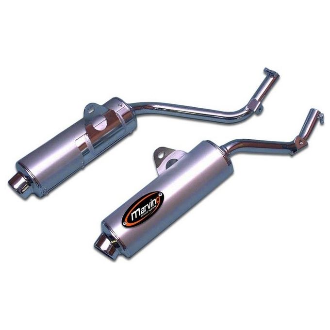 Marving Silenziatore Amacal NX650 DOMINATOR 1995 Diametro 100 Cromati Rivestimento Alluminio Omologati - Coppia