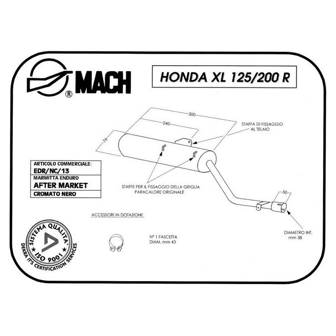 Marving Silenziatore EDR XL 125/200 R Nero Non Omologato