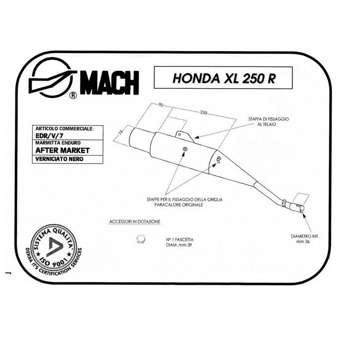 Marving Silenziatore EDR XL 250 R Nero Non Omologato