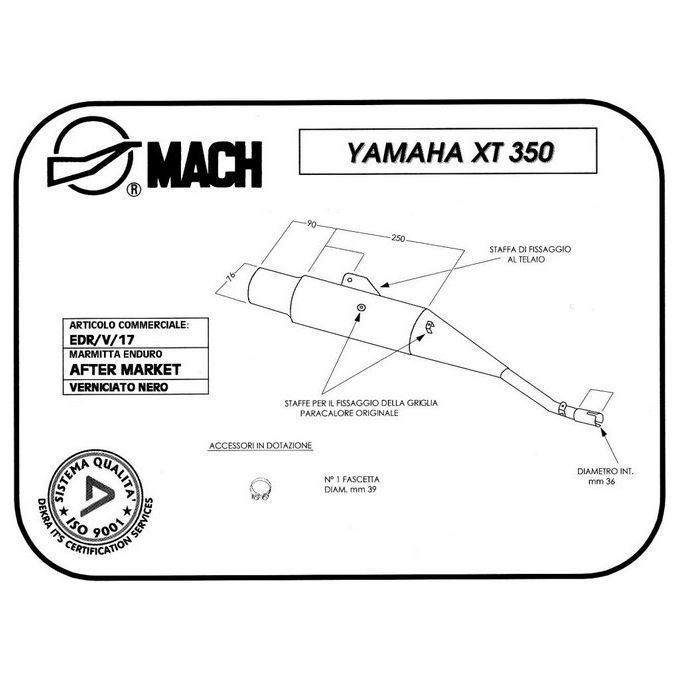 Marving Silenziatore EDR XT 350 Nero Non Omologato