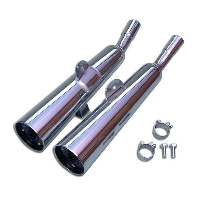 Marving Silenziatore Marvi CM 125 C Cromati Omologati - Coppia