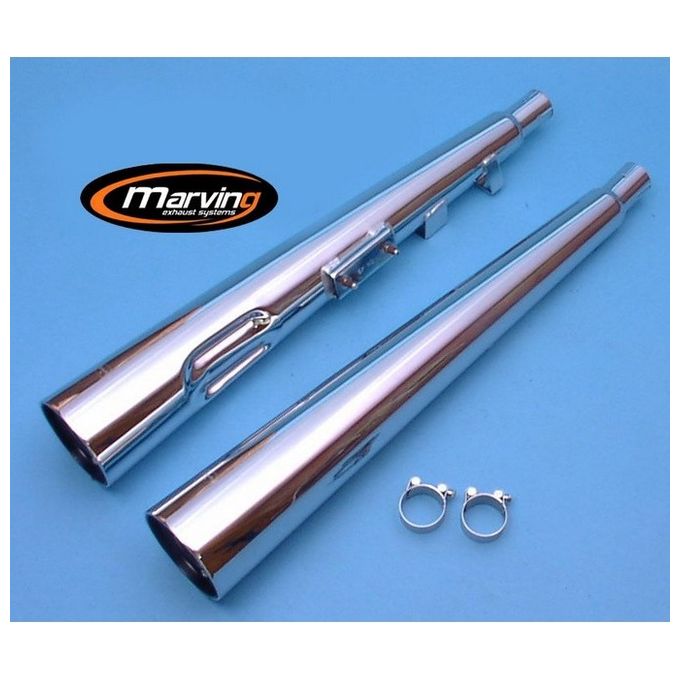 Marving Silenziatore Marvi GSX 250 Cromati Omologati - Coppia