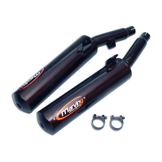 Marving Silenziatore Rotondo FJ 1200 1992 Rotondo Diametro 114 Nero Omologati - Coppia