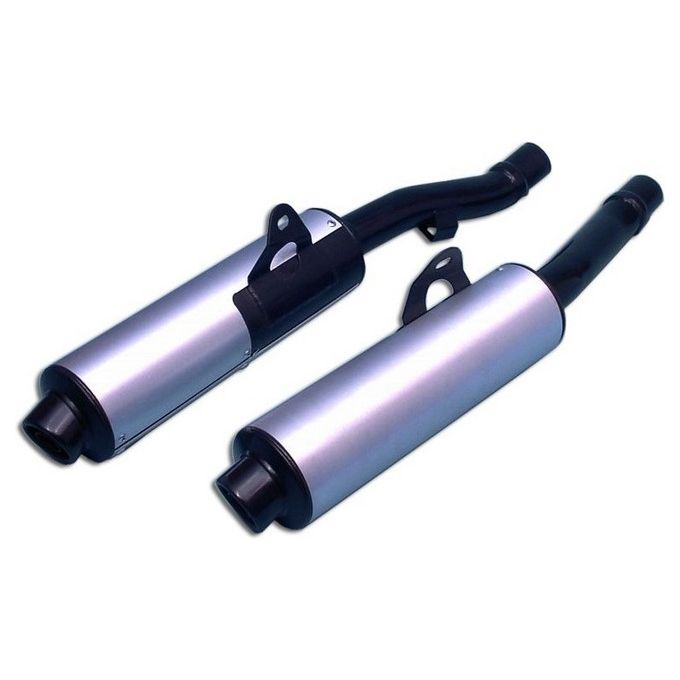 Marving Silenziatore Rotondo ZZR 600 1993/1996 Rotondo Diametro 100 Nero Rivestimento Alluminio Omologati - Coppia