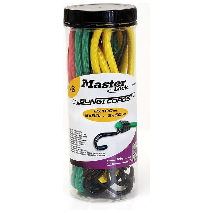 Master Lock 3040EURDAT Cinghia Elastica Twin Wire 6 Pezzi