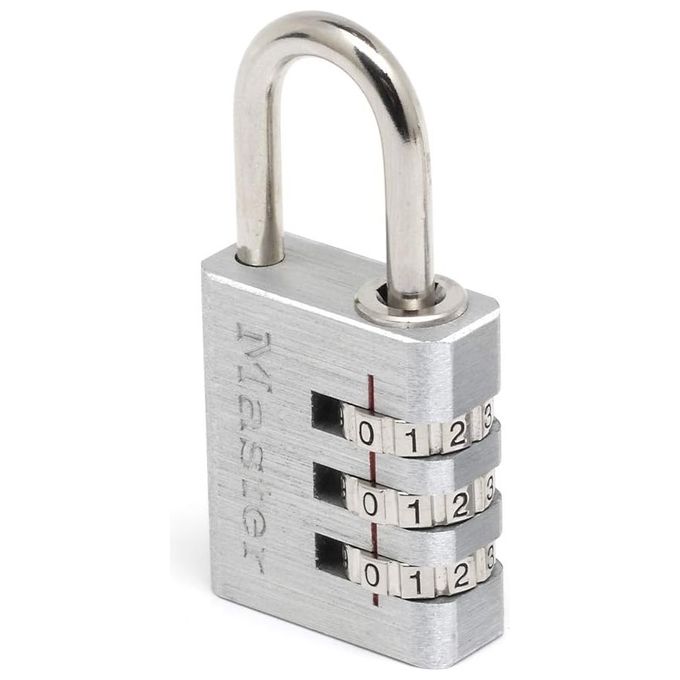 Master Lock 7630EURD Lucchetto a Combinazione Alluminio con Combinazione a 3 Cifre