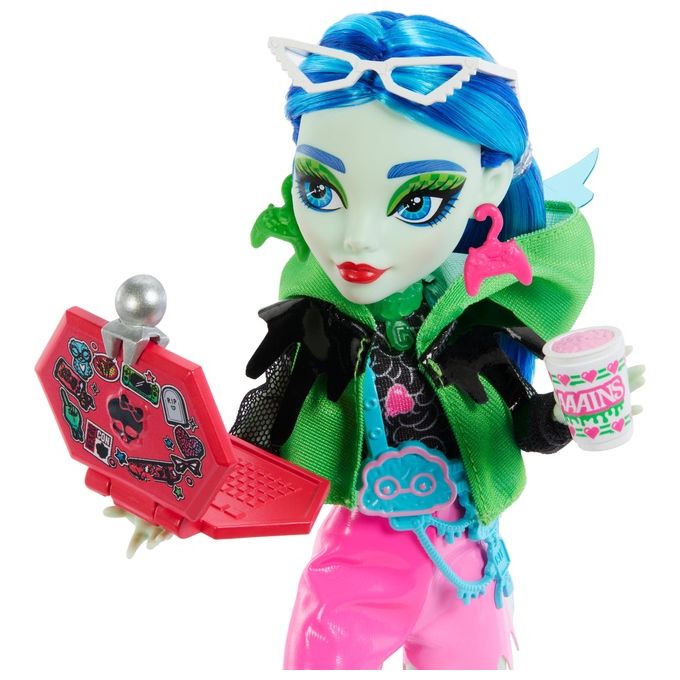 Mattel Bambola Monster High Cleo Ghoulia Yelps Segreti da Brivido Neon Frights