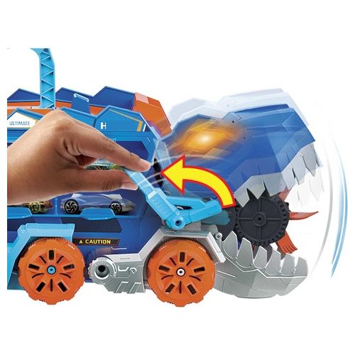 Mattel Hot Wheels Mega Dino Trasportatore con Luci e Suoni Set Pista