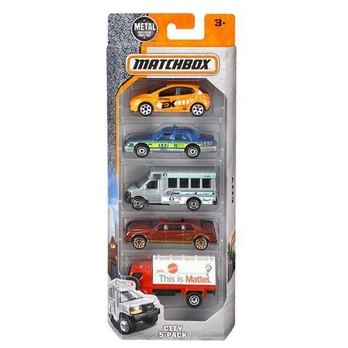 Mattel Matchbox  Dino Adventure Vehicles Confezione 5 Veicoli