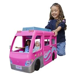 Barbie Camper dei Sogni - Veicolo con Scivolo e Piscina 2 Cuccioli 7 Aree Gioco Alto 76 cm