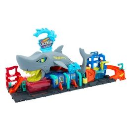 Playset Pista Autolavaggio Mega Squalo Let's Race Hot Wheels
