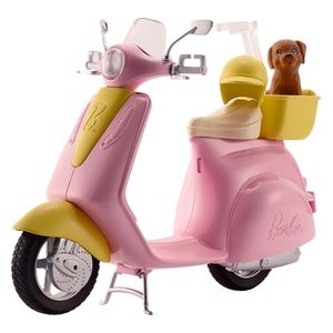 Mattel Playset Scooter Barbie con Cucciolo e Casco Inclusi