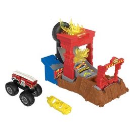 Set Pista Hot Wheels Monster Trucks Arena Smashers 5-Alarm Crash Challenge Playset