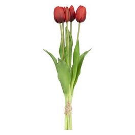 Mazzetto di 5 Tulipani in Pvc 40 cm Rosso