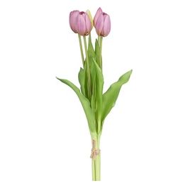 Mazzetto di 5 Tulipani in Pvc 40 cm Rosa