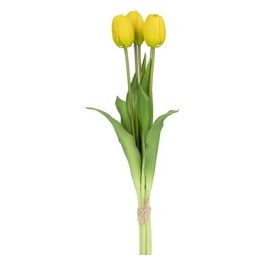Mazzetto di 5 Tulipani in Pvc 40 cm Giallo