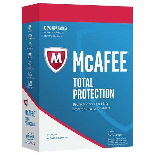 McAfee Total Protection Box pack (1 anno) 5 dispositivi Win, Mac, Android, iOS Italiano