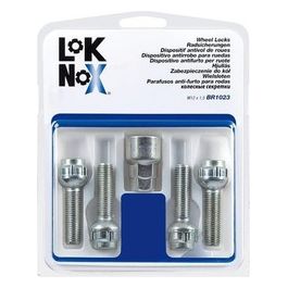 Bulloni antifurto cerchi auto sferici, kit 4 pz - Lok Nox - E080