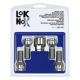 Bulloni antifurto cerchi auto conici, kit 4 pz - Lok Nox - A290